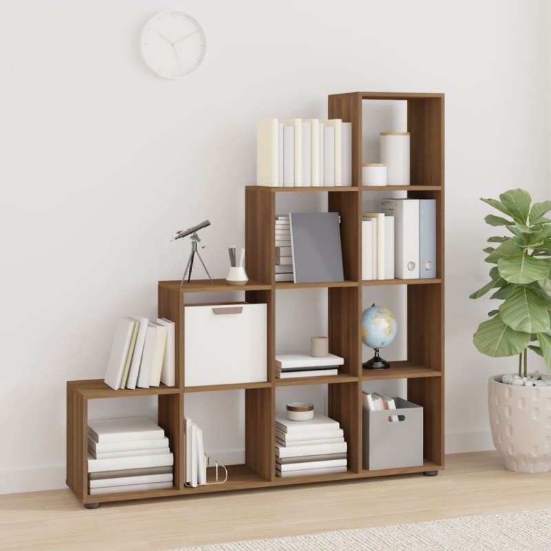 vidaXL Treppenregal Braun Eichen-Optik 142 cm Holzwerkstoff vidaXL Treppenregal Braun Eichen-Optik 142 cm Holzwerkstoff
