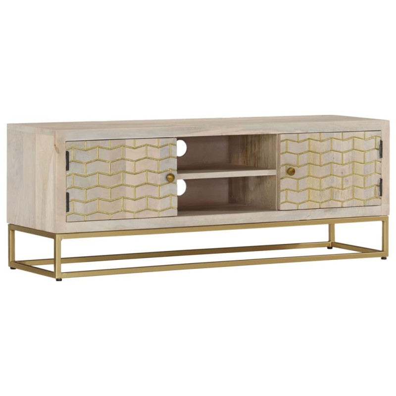 vidaXL TV-Schrank 110x30x40 cm Gebleichtes Massivholz Mango vidaXL TV-Schrank 110x30x40 cm Gebleichtes Massivholz Mango