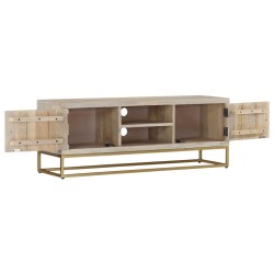 vidaXL TV-Schrank 110x30x40 cm Gebleichtes Massivholz Mango
