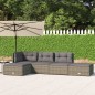 5-tlg. Garten-Lounge-Set mit Kissen Grau Poly Rattan 5-tlg. Garten-Lounge-Set mit Kissen Grau Poly Rattan