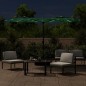 vidaXL Doppelsonnenschirm mit LEDs Grün 316x240 cm vidaXL Doppelsonnenschirm mit LEDs Grün 316x240 cm