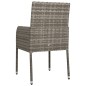 Gartenstühle mit Kissen 4 Stk. Poly Rattan Grau Gartenstühle mit Kissen 4 Stk. Poly Rattan Grau