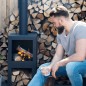 Esschert Design Terrassenofen mit Holzlager Schwarz FF410 Esschert Design Terrassenofen mit Holzlager Schwarz FF410