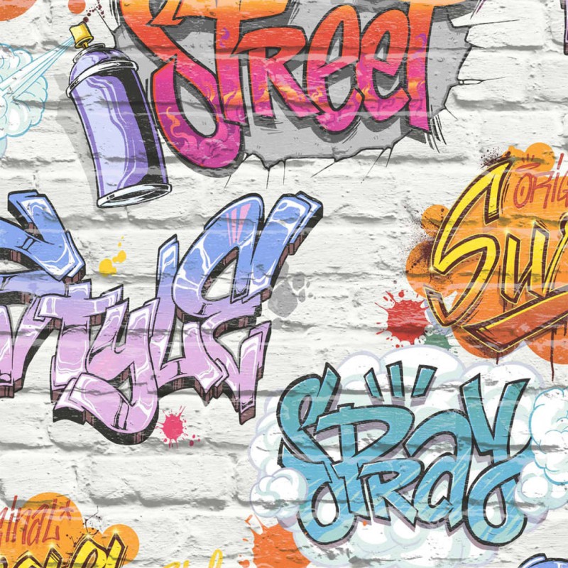 DUTCH WALLCOVERINGS Tapete Graffiti Mehrfarbig L179-05 DUTCH WALLCOVERINGS Tapete Graffiti Mehrfarbig L179-05