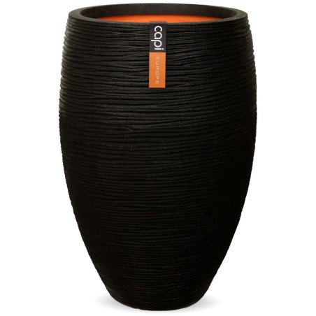 Capi Vase "Nature Rib" Elegant Deluxe 40 x 60 cm Schwarz 
