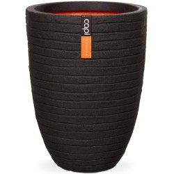 Capi Blumentopf Nature Row Elegant Niedrig 36x47 cm Schwarz KBLRO782