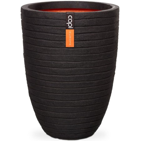 Capi Blumentopf Nature Row Elegant Niedrig 36x47 cm Schwarz KBLRO782