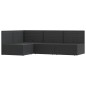 vidaXL 4-tlg. Garten-Lounge-Set mit Kissen Schwarz Poly Rattan vidaXL 4-tlg. Garten-Lounge-Set mit Kissen Schwarz Poly Rattan