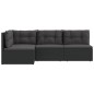 vidaXL 4-tlg. Garten-Lounge-Set mit Kissen Schwarz Poly Rattan vidaXL 4-tlg. Garten-Lounge-Set mit Kissen Schwarz Poly Rattan