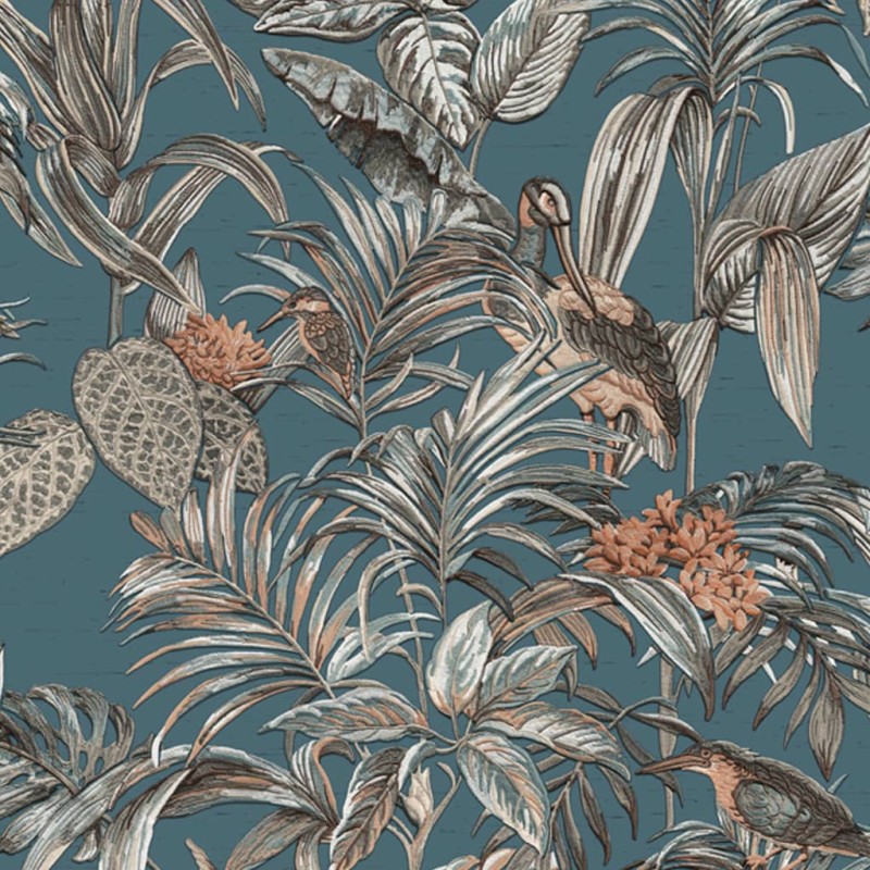 DUTCH WALLCOVERINGS Tapete Bird-of-Paradise Blau DUTCH WALLCOVERINGS Tapete Bird-of-Paradise Blau