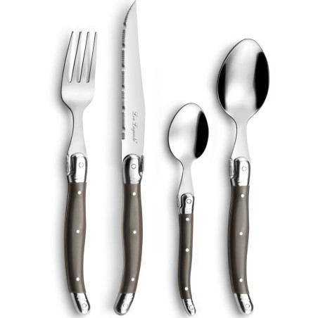Lou Laguiole 24-tlg. Besteck-Set Tradition Pfeffer