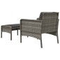 2-tlg. Garten-Lounge-Set mit Kissen Grau Poly Rattan 2-tlg. Garten-Lounge-Set mit Kissen Grau Poly Rattan
