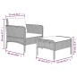 2-tlg. Garten-Lounge-Set mit Kissen Grau Poly Rattan 2-tlg. Garten-Lounge-Set mit Kissen Grau Poly Rattan