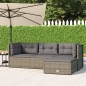 vidaXL 4-tlg. Garten-Lounge-Set mit Kissen Grau Poly Rattan vidaXL 4-tlg. Garten-Lounge-Set mit Kissen Grau Poly Rattan