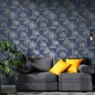 DUTCH WALLCOVERINGS Tapete Tropische Bäume Marineblau und Silbern DUTCH WALLCOVERINGS Tapete Tropische Bäume Marineblau und Silbern