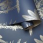 DUTCH WALLCOVERINGS Tapete Tropische Bäume Marineblau und Silbern DUTCH WALLCOVERINGS Tapete Tropische Bäume Marineblau und Silbern