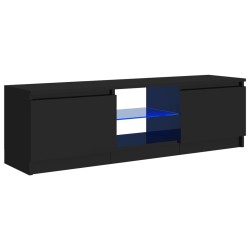 vidaXL TV-Schrank mit LED-Leuchten Hochglanz-Schwarz 120x30x35,5 cm