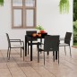 Gartenstühle mit Kissen 4 Stk. Poly Rattan Schwarz Gartenstühle mit Kissen 4 Stk. Poly Rattan Schwarz