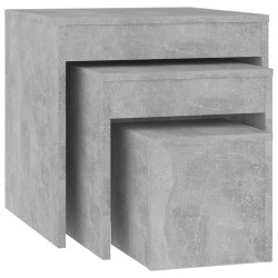 vidaXL Satztische 3-tlg. Betongrau Holzwerkstoff