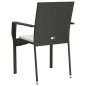 Gartenstühle mit Kissen 4 Stk. Poly Rattan Schwarz Gartenstühle mit Kissen 4 Stk. Poly Rattan Schwarz