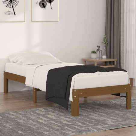 vidaXL Massivholzbett Honigbraun 75x190 cm