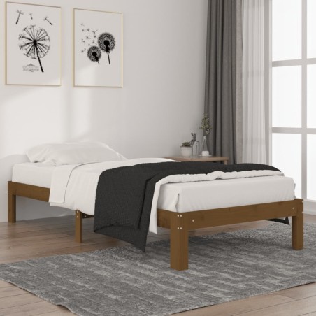 vidaXL Massivholzbett Honigbraun Kiefer 90x200 cm