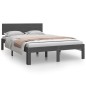 vidaXL Massivholzbett Grau 120x190 cm