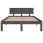 vidaXL Massivholzbett Grau 120x190 cm
