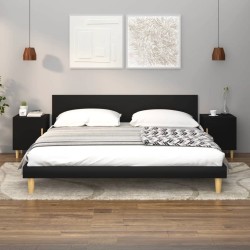 vidaXL Nachttische 2 Stk. Schwarz Holzwerkstoff