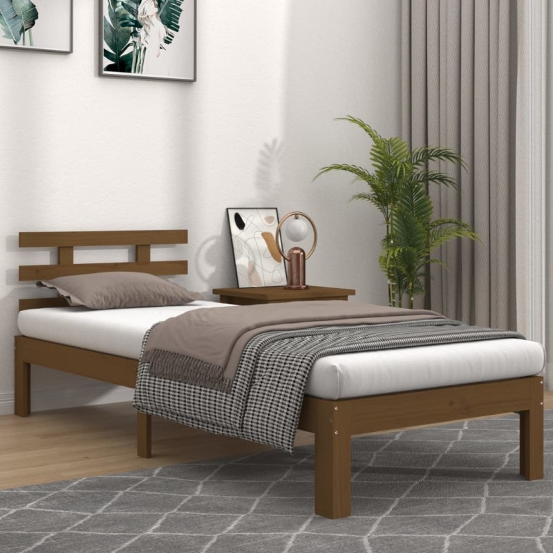 vidaXL Massivholzbett Honigbraun 75x190 cm vidaXL Massivholzbett Honigbraun 75x190 cm