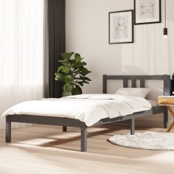 vidaXL Massivholzbett Grau 90x190 cm