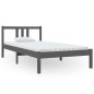 vidaXL Massivholzbett Grau 90x190 cm vidaXL Massivholzbett Grau 90x190 cm