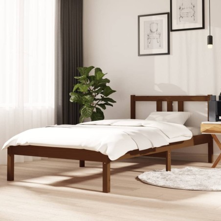vidaXL Massivholzbett Honigbraun 90x190 cm