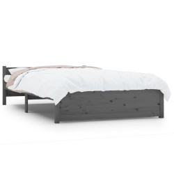 vidaXL Massivholzbett Grau 120x200 cm