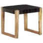 vidaXL Hocker Schwarz Echtleder und Mango Massivholz vidaXL Hocker Schwarz Echtleder und Mango Massivholz