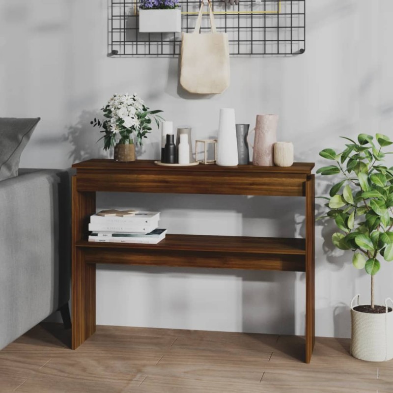 vidaXL Konsolentisch Braun Eichen-Optik 102x30x80 cm Holzwerkstoff vidaXL Konsolentisch Braun Eichen-Optik 102x30x80 cm Holzwerkstoff