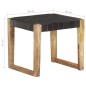 vidaXL Hocker Schwarz Echtleder und Mango Massivholz vidaXL Hocker Schwarz Echtleder und Mango Massivholz