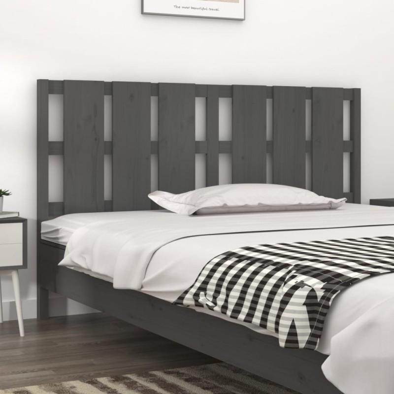 vidaXL Bett-Kopfteil Grau 185,5x4x100 cm Massivholz Kiefer vidaXL Bett-Kopfteil Grau 185,5x4x100 cm Massivholz Kiefer