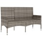 vidaXL Gartenbank 3-Sitzer mit Kissen Grau Poly Rattan vidaXL Gartenbank 3-Sitzer mit Kissen Grau Poly Rattan