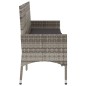 vidaXL Gartenbank 3-Sitzer mit Kissen Grau Poly Rattan vidaXL Gartenbank 3-Sitzer mit Kissen Grau Poly Rattan