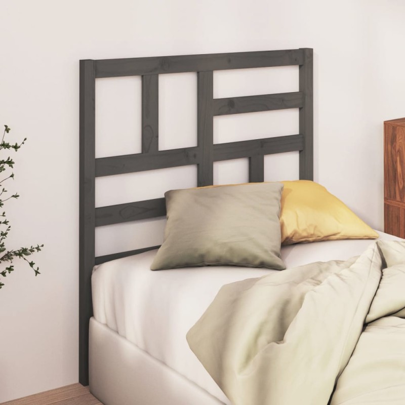 vidaXL Kopfteil Grau 106x4x104 cm Massivholz Kiefer