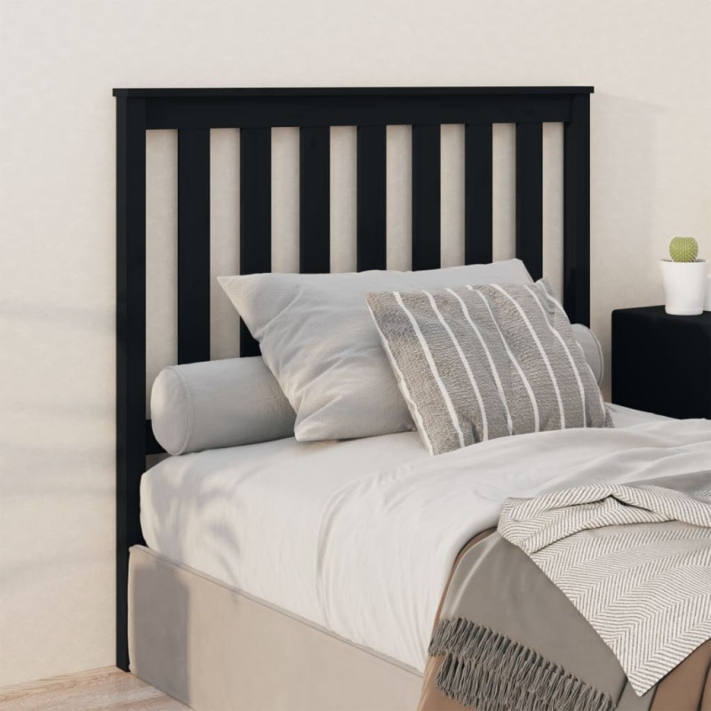 vidaXL Kopfteil Schwarz 106x6x101 cm Massivholz Kiefer