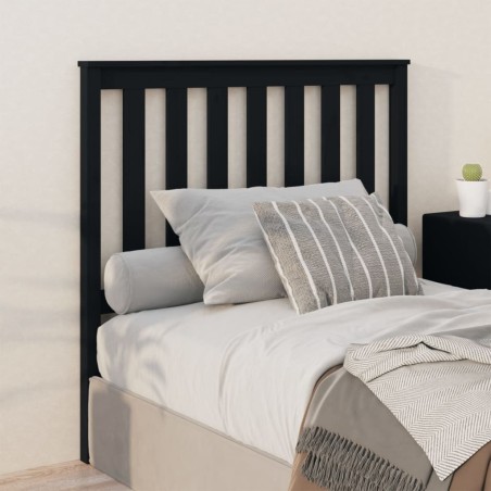 vidaXL Kopfteil Schwarz 106x6x101 cm Massivholz Kiefer
