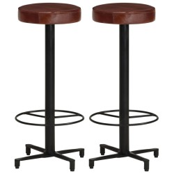 Barhocker 2 Stk. 76 cm Echtleder