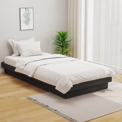 vidaXL Massivholzbett Grau 100x200 cm