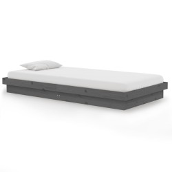vidaXL Massivholzbett Grau 100x200 cm