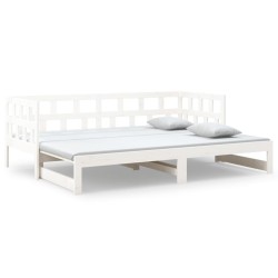 vidaXL Tagesbett Ausziehbar Weiß Massivholz Kiefer 2x(80x200) cm 