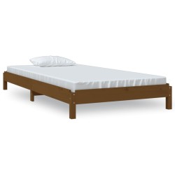 vidaXL Stapelbett Honigbraun 75x190 cm Massivholz Kiefer