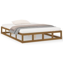 vidaXL Massivholzbett Honigbraun 120x200 cm