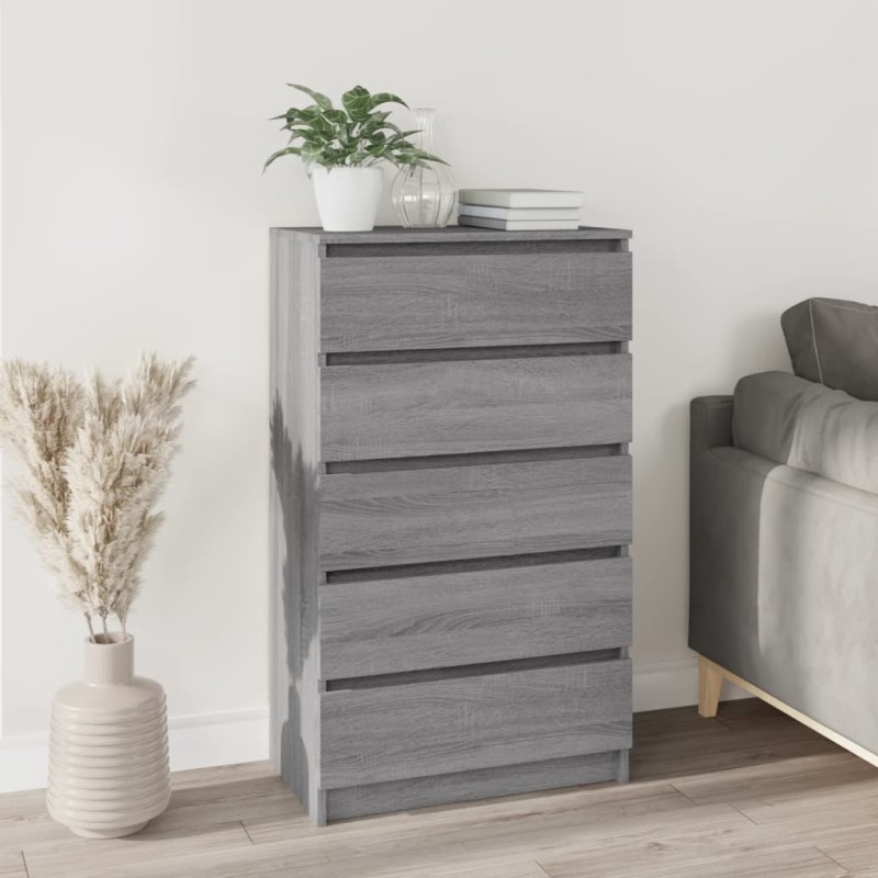 vidaXL Schubladenschrank Grau Sonoma 60x36x103 cm Holzwerkstoff vidaXL Schubladenschrank Grau Sonoma 60x36x103 cm Holzwerkstoff